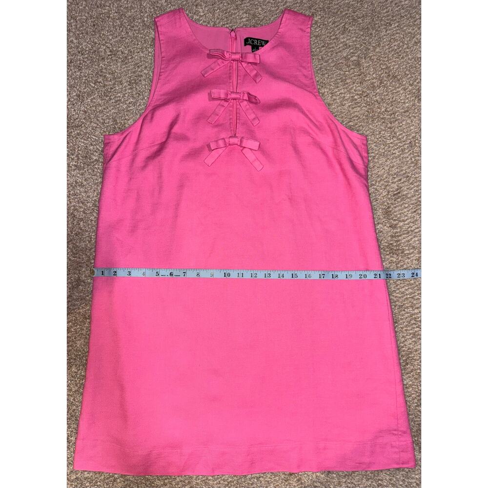J.Crew Re-Imagined Pink Linen Blend Bow Front Shift Dress Woman’s Size Large - Picture 8 of 16